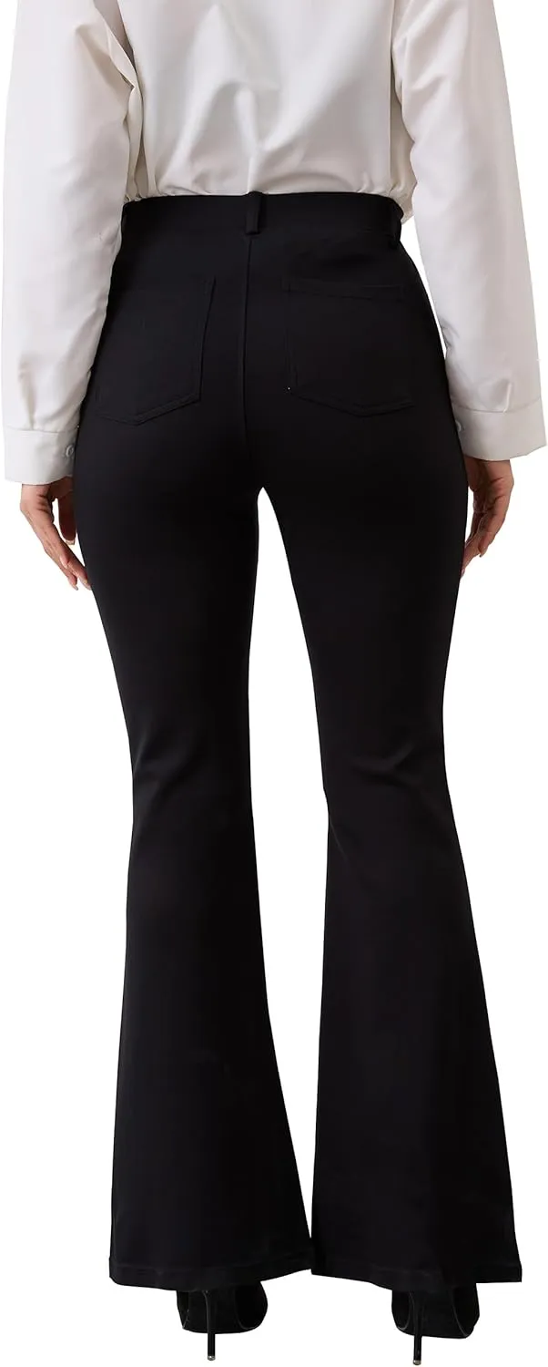 VIMPEP Womens Classic Yoga Dress Pants High Rise Flare Soft Feeling Pull On Work Yoga Pants for Business Office Work 2102