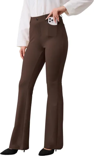 VIMPEP Womens Classic Yoga Dress Pants High Rise Flare Soft Feeling Pull On Work Yoga Pants for Business Office Work 2102