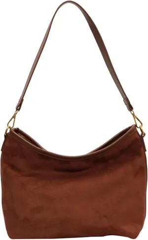 Vintage Faux Suede Crossbody Bag Women 2024 Fall Winter Stylish Bucket Bag College Commute