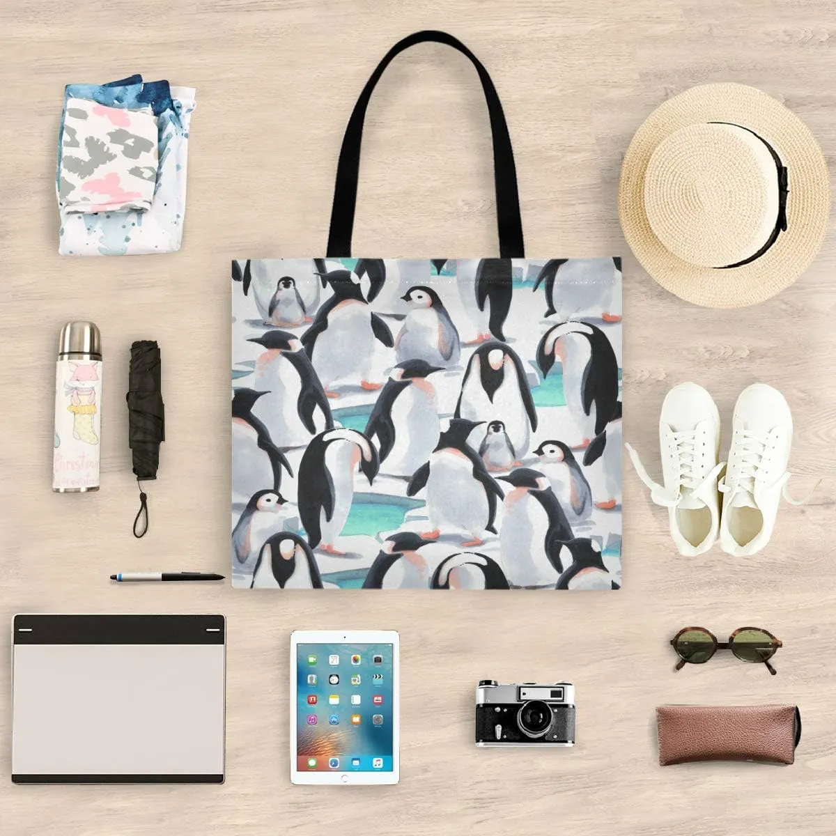 Visesunny Floral Beach Tote Stylish Travel Shopping Duty Bag with Long Handles