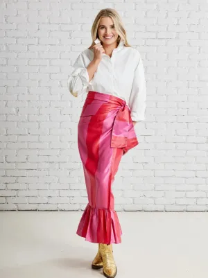 Whitney Wrap Skirt- Pink   Red