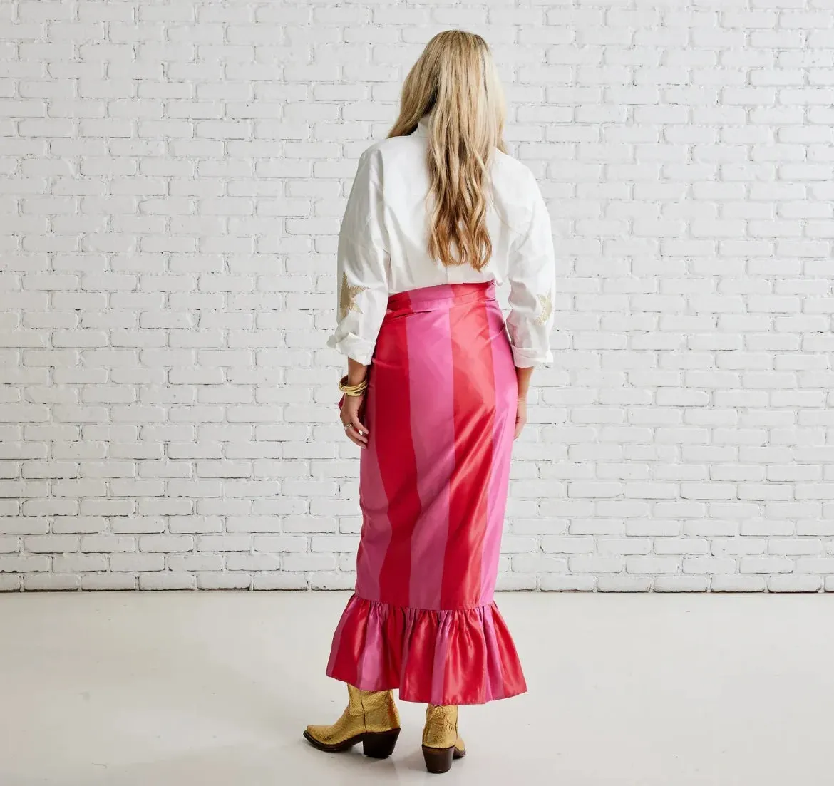 Whitney Wrap Skirt- Pink   Red