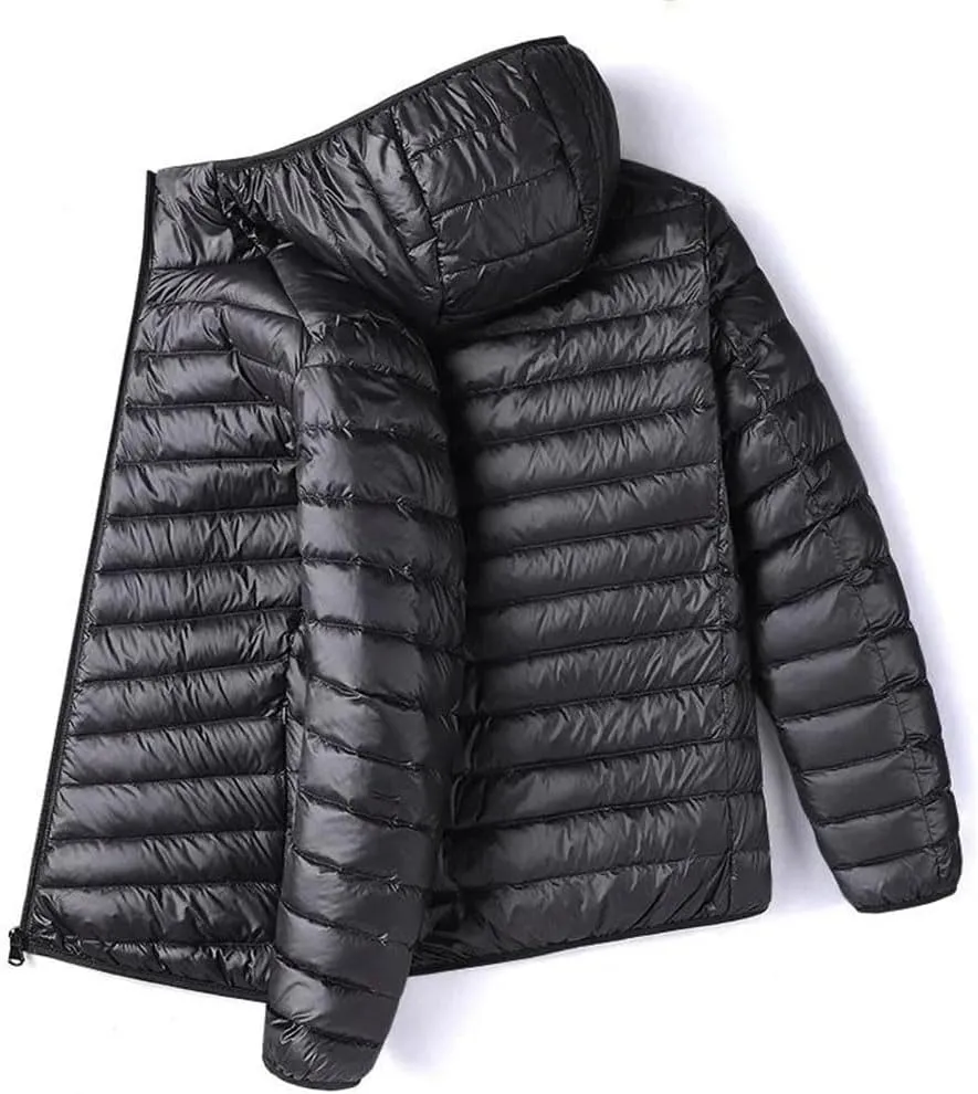Winter Men's Lightweight Down Jacket Casual Cotton-Padded Coat Hooded Jacket Warm Outerwear Short Coat