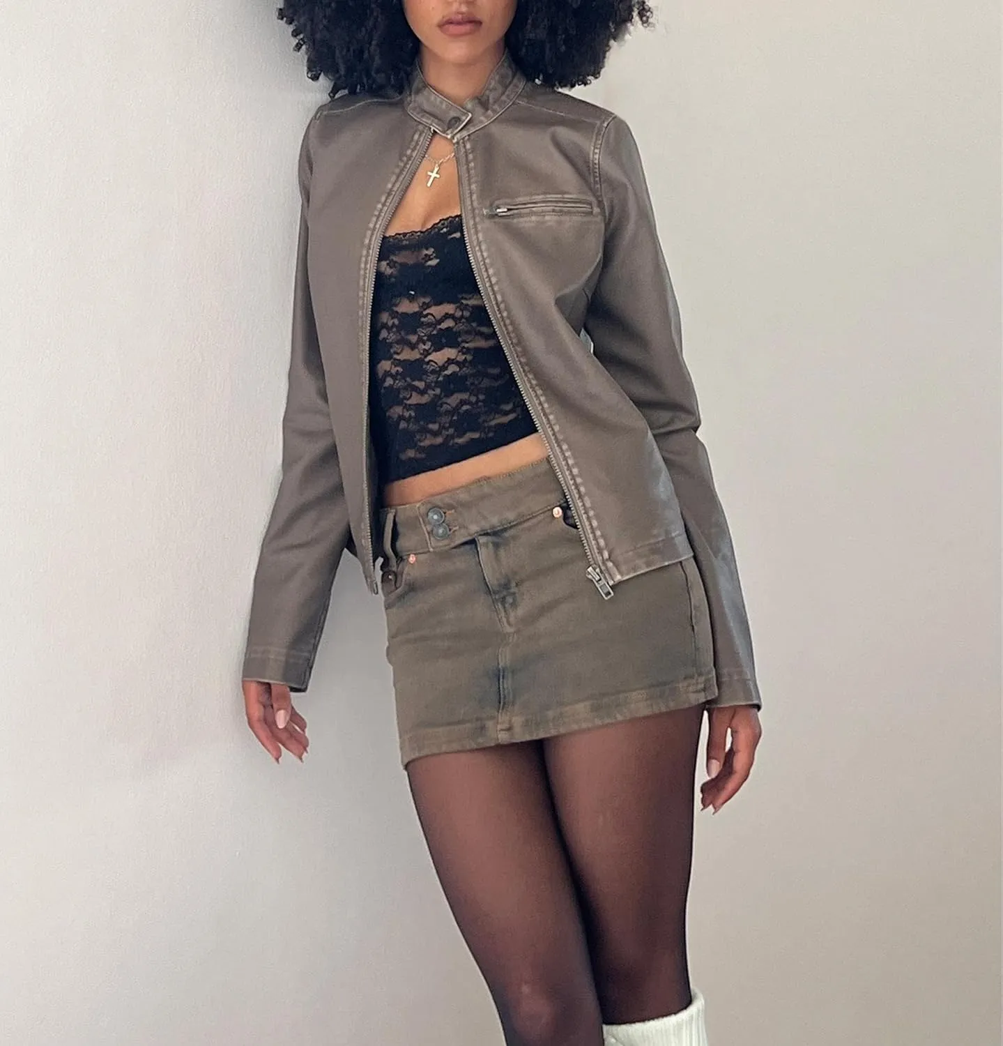 Women Denim Skirt Low Waist Zipper Button Mini Jean Skirts Summer Casual Stretch Skort