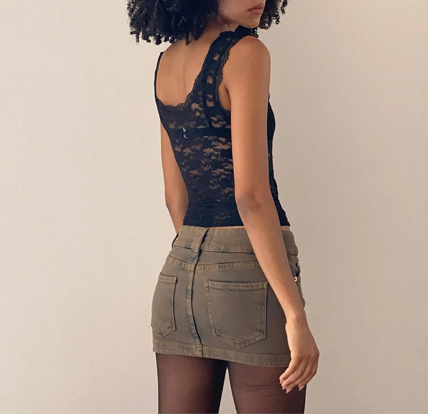 Women Denim Skirt Low Waist Zipper Button Mini Jean Skirts Summer Casual Stretch Skort