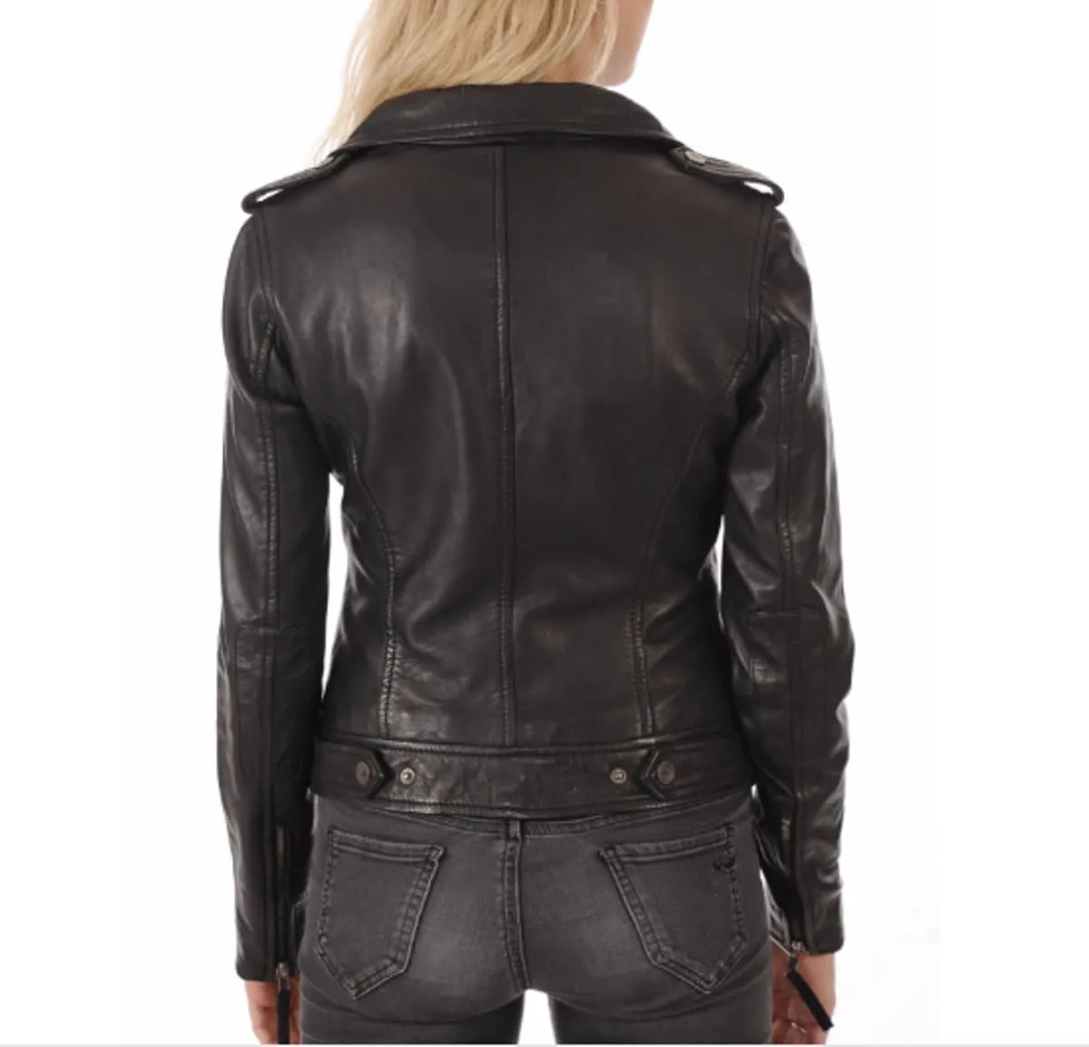 Women Leather Jacket - Lambskin Winter Vintage Motorcycle Biker Jacket, Moto Riding & Racing Jackets