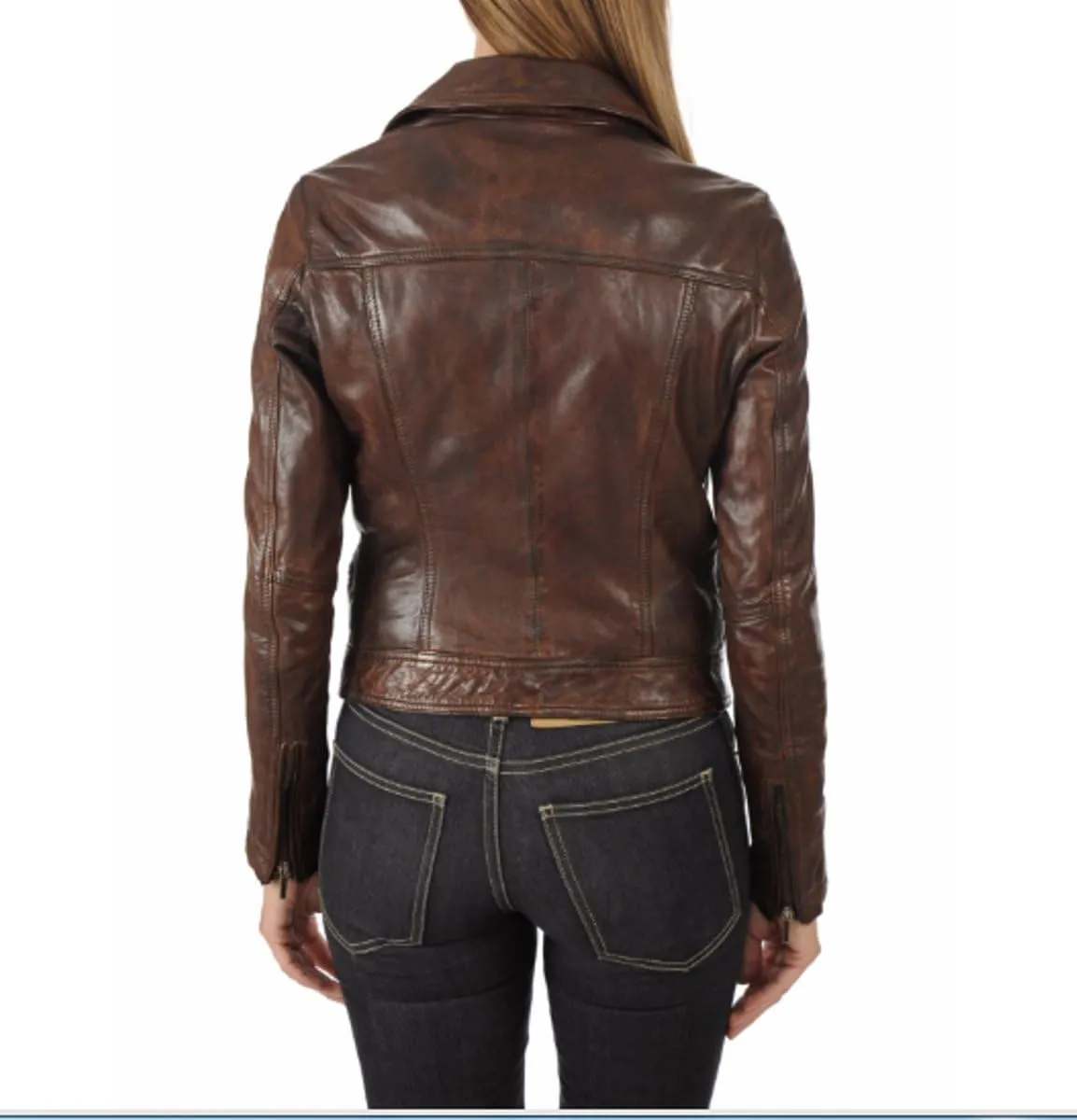 Women Leather Jacket - Lambskin Winter Vintage Motorcycle Biker Jacket, Moto Riding & Racing Jackets
