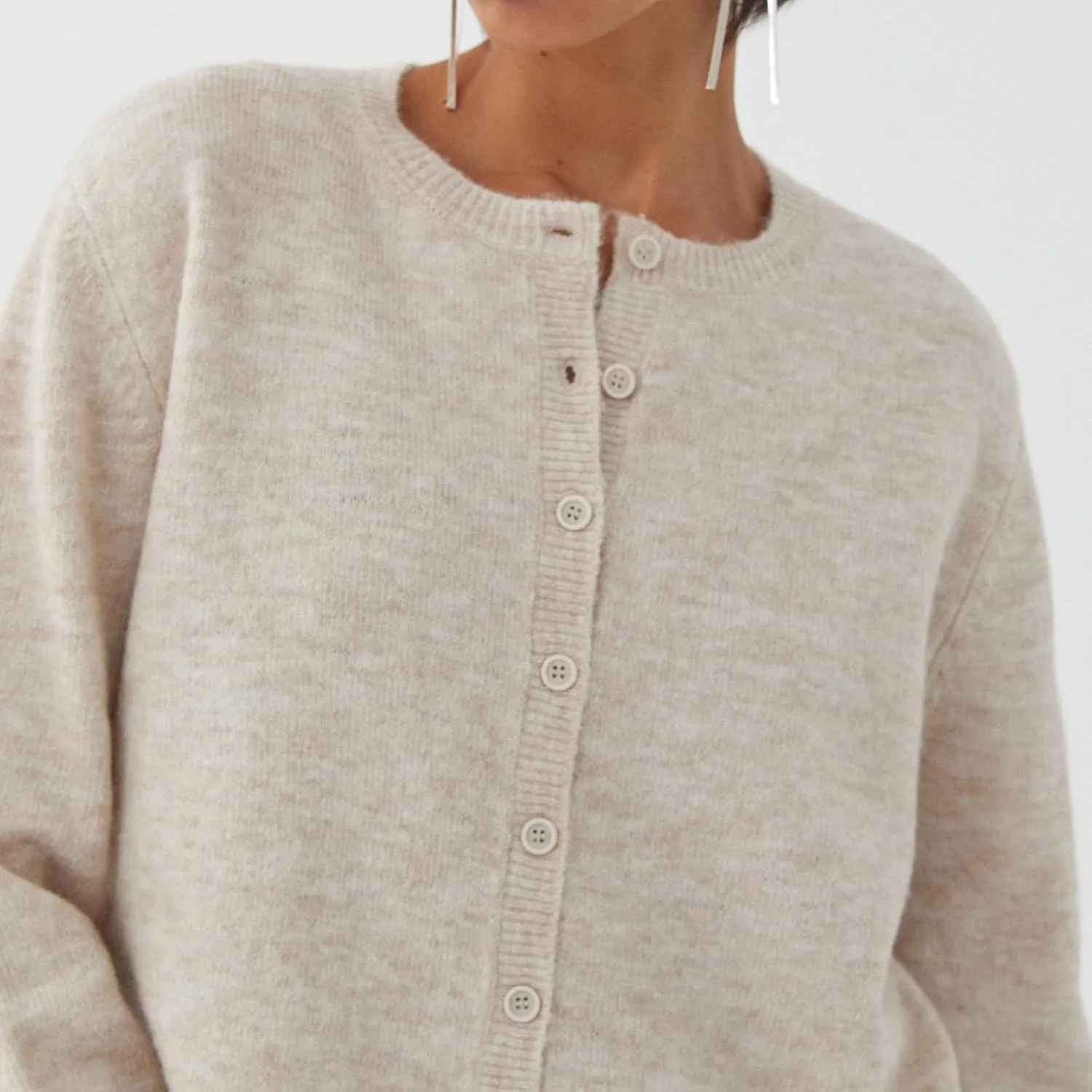 Women Y2k Crop Cardigan Long Sleeve Button Down Sweater Lightweight Solid Color Open Front Cute Knitted Tops