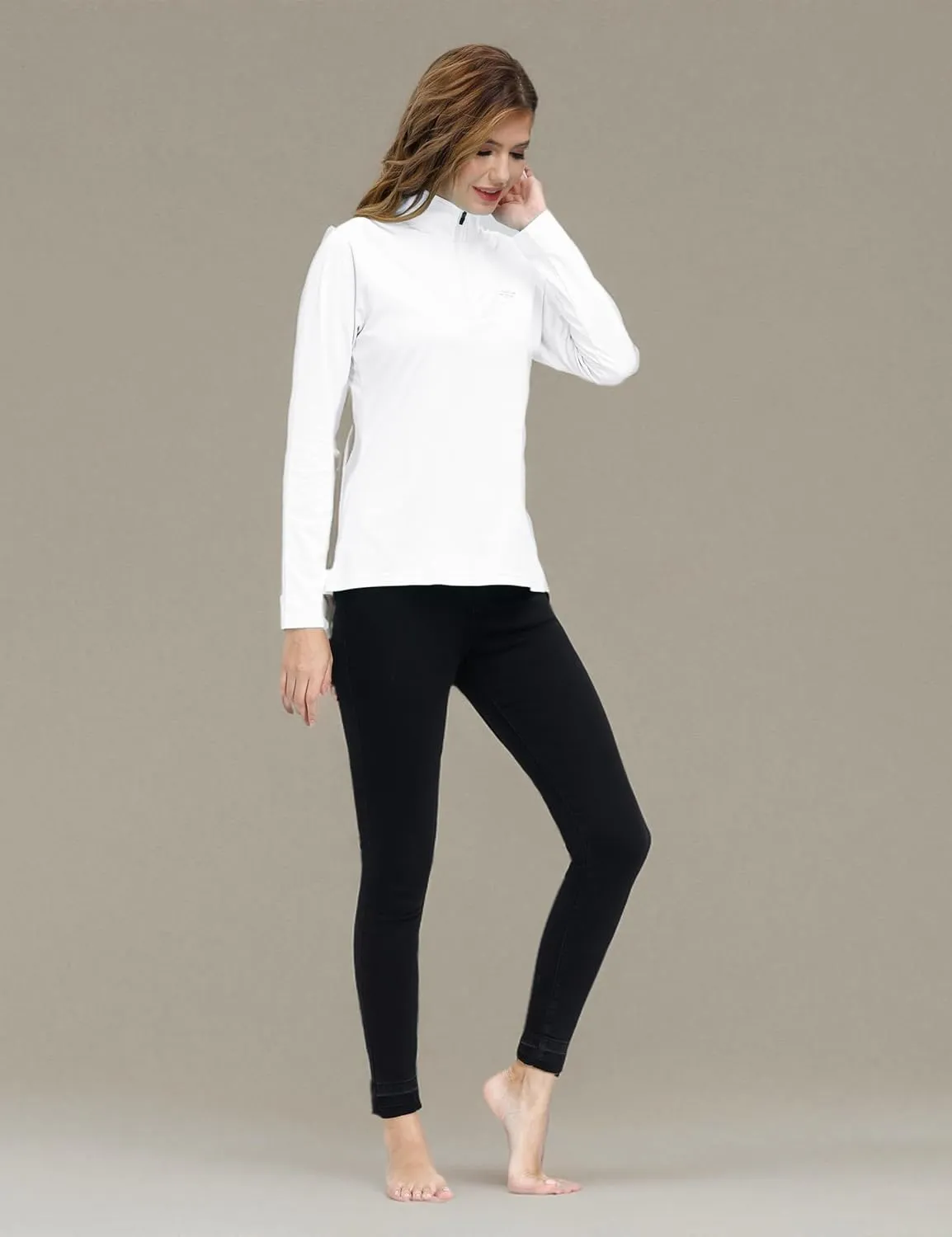 Womens 1/4 Zip Golf Shirt Long Sleeve Lightweight Golf Pullover Outdoor Athletic Tennis Polo Shirts