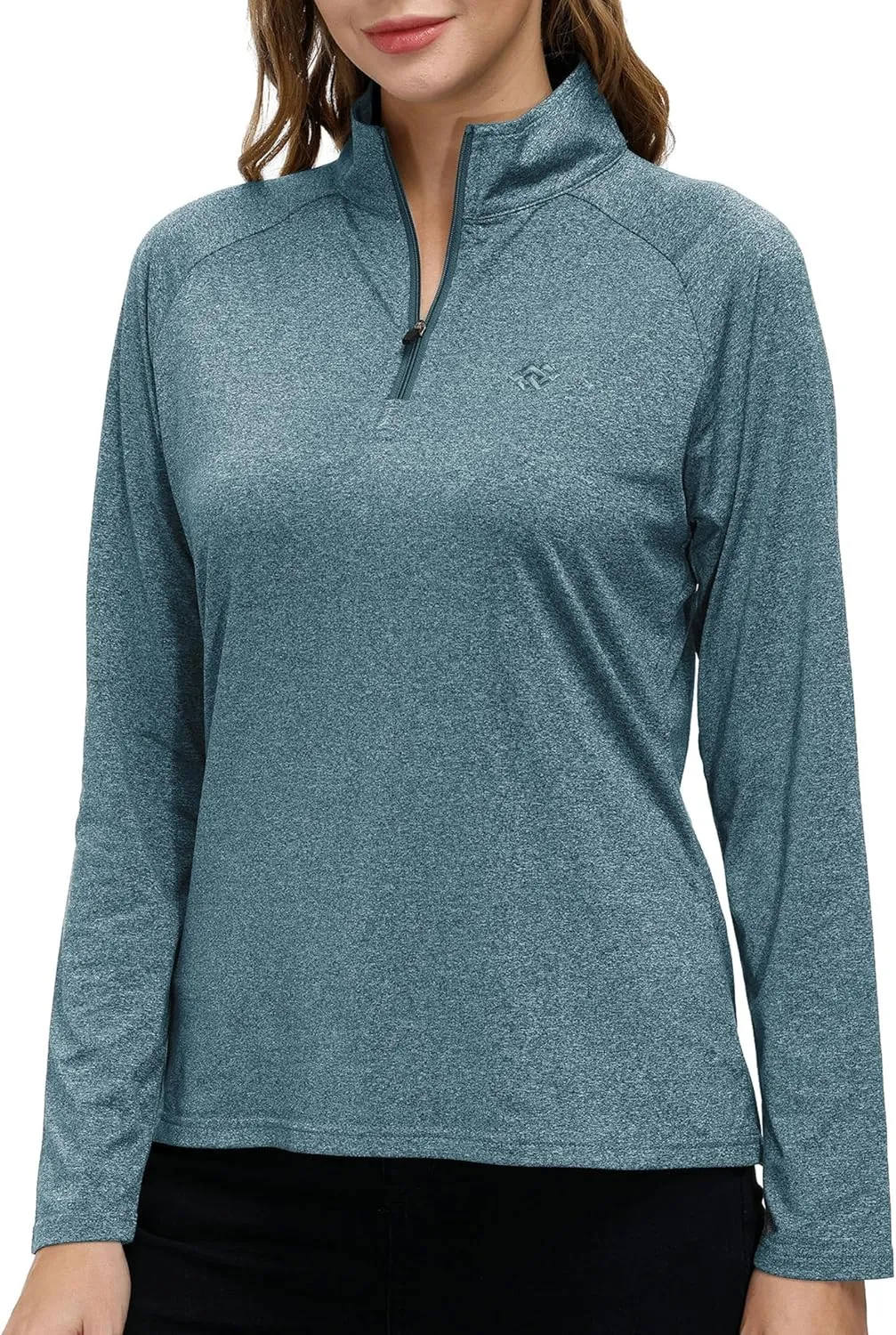Womens 1/4 Zip Golf Shirt Long Sleeve Lightweight Golf Pullover Outdoor Athletic Tennis Polo Shirts