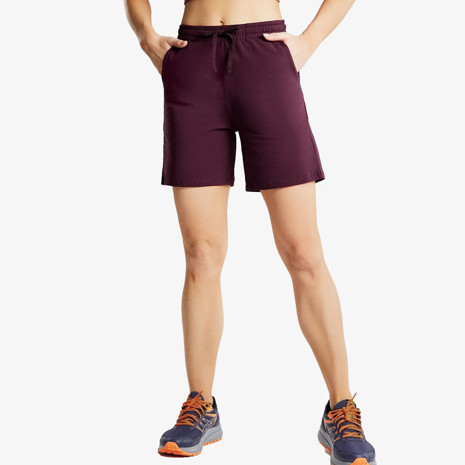 Women's Bermuda Cotton Shorts with Pockets Lightweight & Stretch