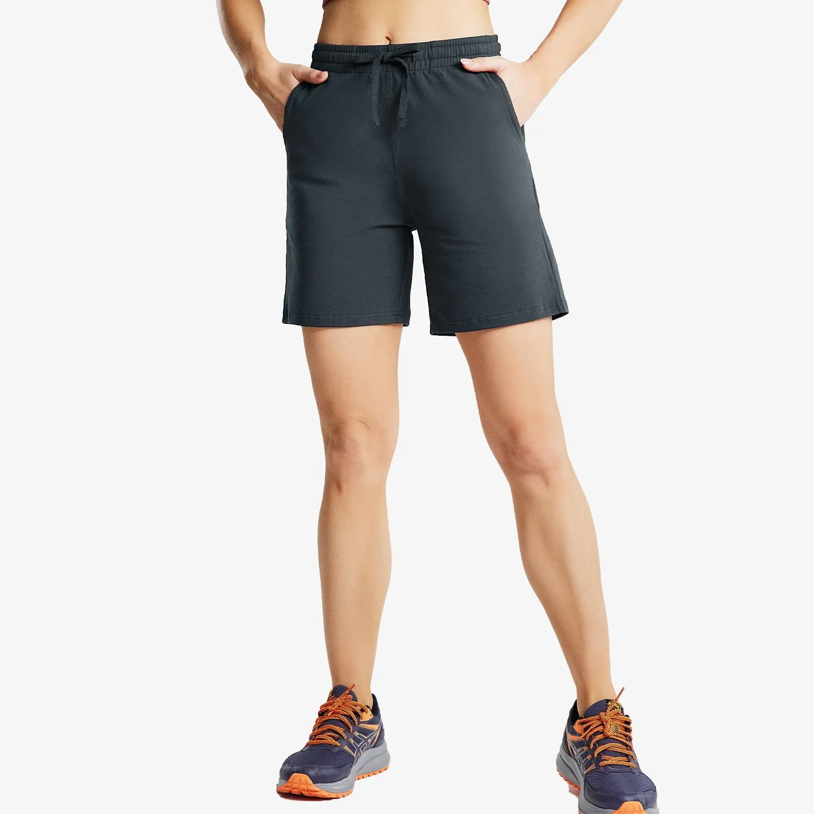 Women's Bermuda Cotton Shorts with Pockets Lightweight & Stretch