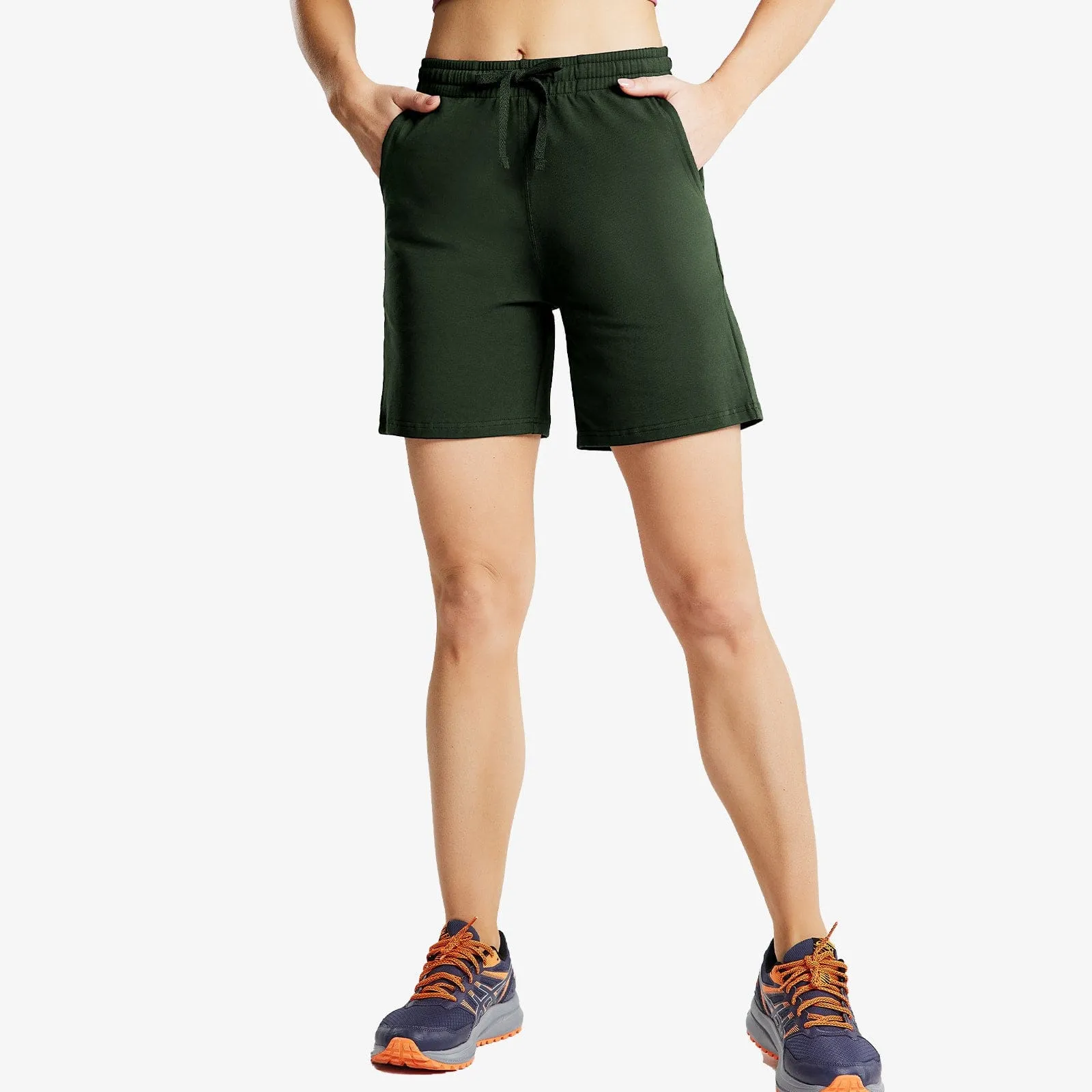 Women's Bermuda Cotton Shorts with Pockets Lightweight & Stretch