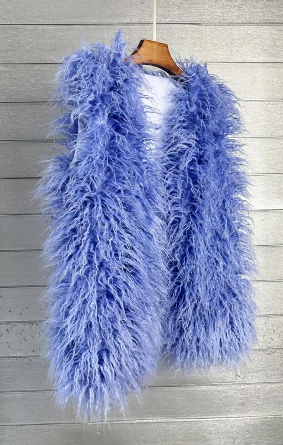 Women's Faux Fur Long Waistcoat,Warm Fluffy Emerald Green Vests Stylish Jackets Coat