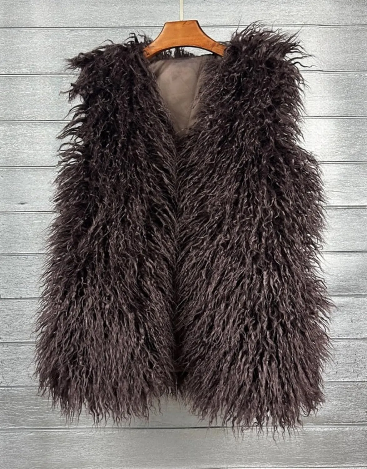 Women's Faux Fur Long Waistcoat,Warm Fluffy Emerald Green Vests Stylish Jackets Coat