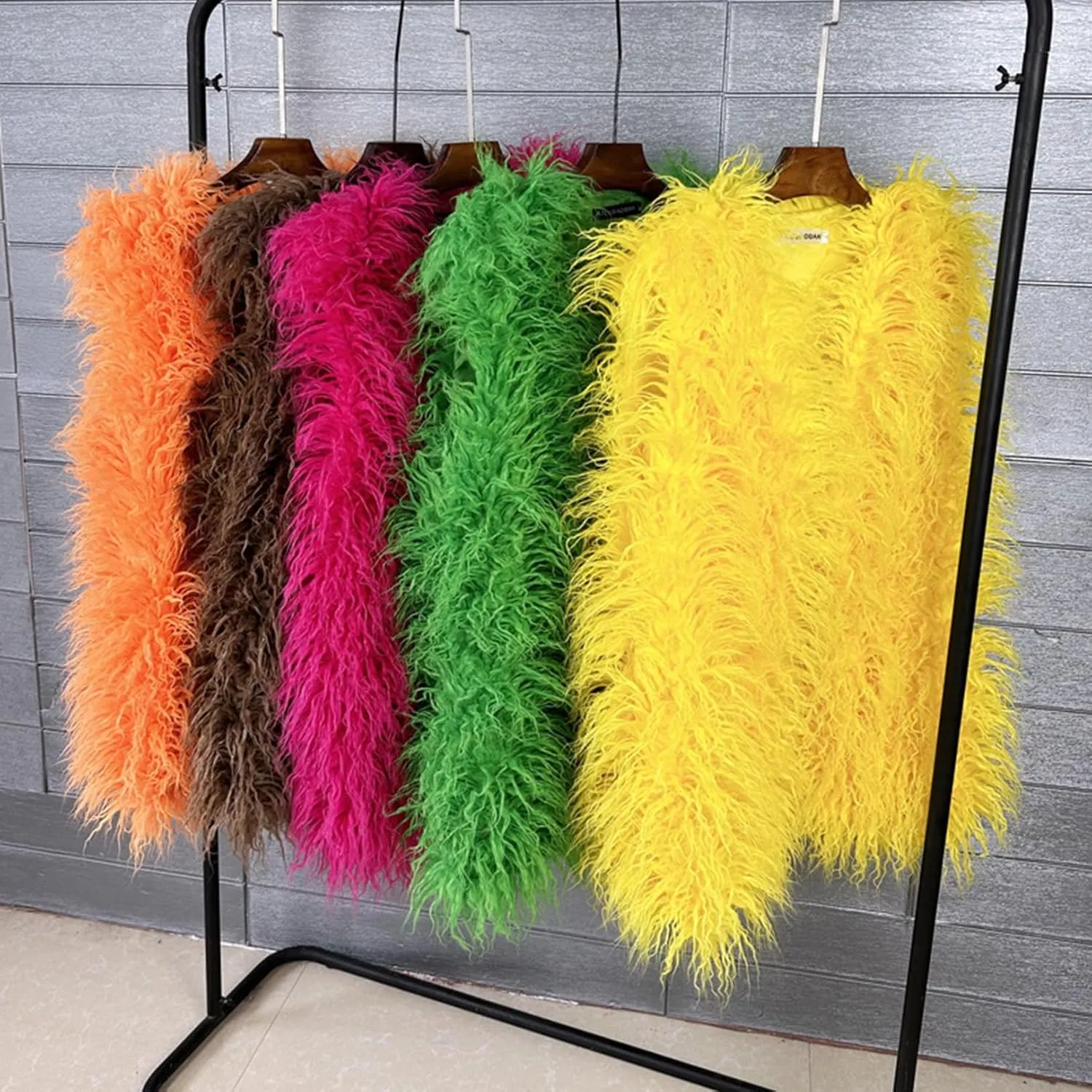 Women's Faux Fur Long Waistcoat,Warm Fluffy Emerald Green Vests Stylish Jackets Coat
