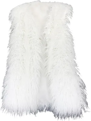 Women's Faux Fur Long Waistcoat,Warm Fluffy Emerald Green Vests Stylish Jackets Coat