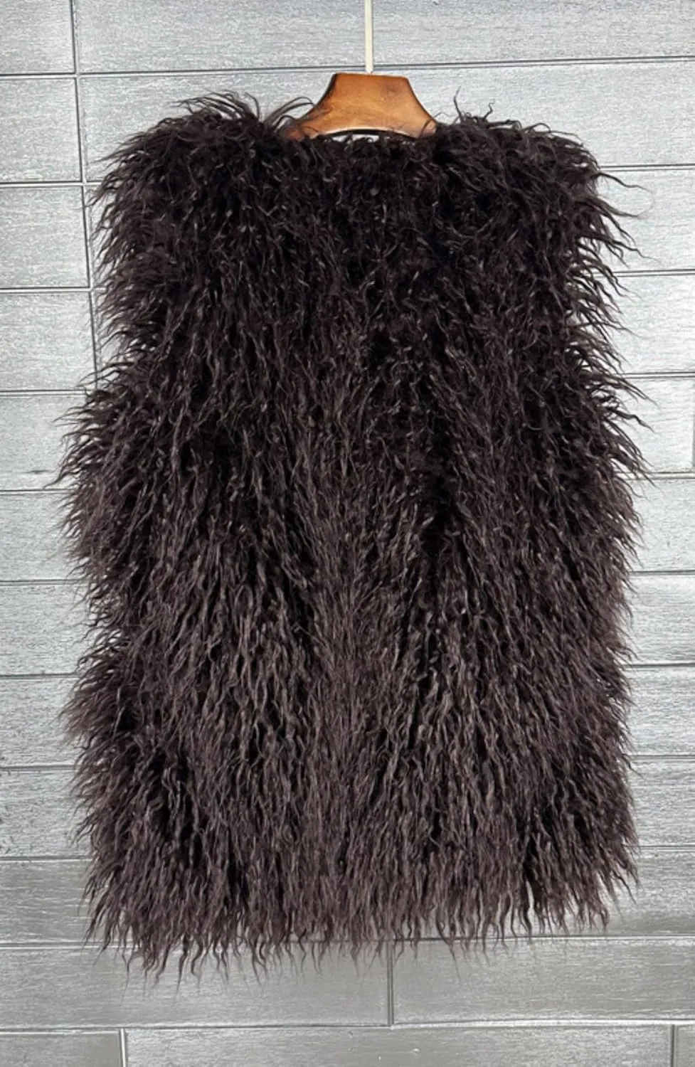 Women's Faux Fur Long Waistcoat,Warm Fluffy Emerald Green Vests Stylish Jackets Coat