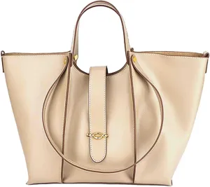 Women's handbag, Leather large capacity stylish simple and multifunctional single shoulder bucket bag