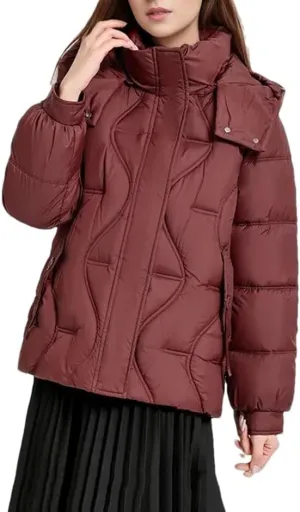 Womens Hooded Cotton Jacket Coat Solid Zipper Pockets Thicken Warm Casual Padded Jackets