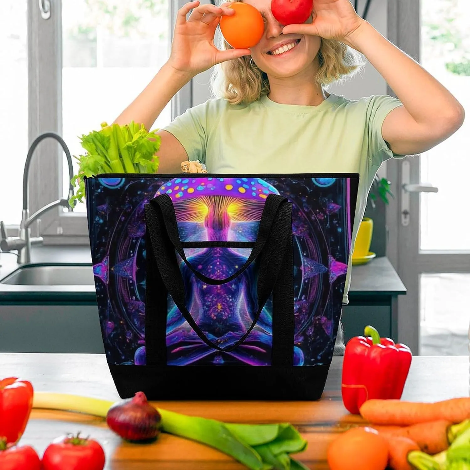 Women's Large-Capacity Thermal Tote Bag Stylish Work & Commute Handbag