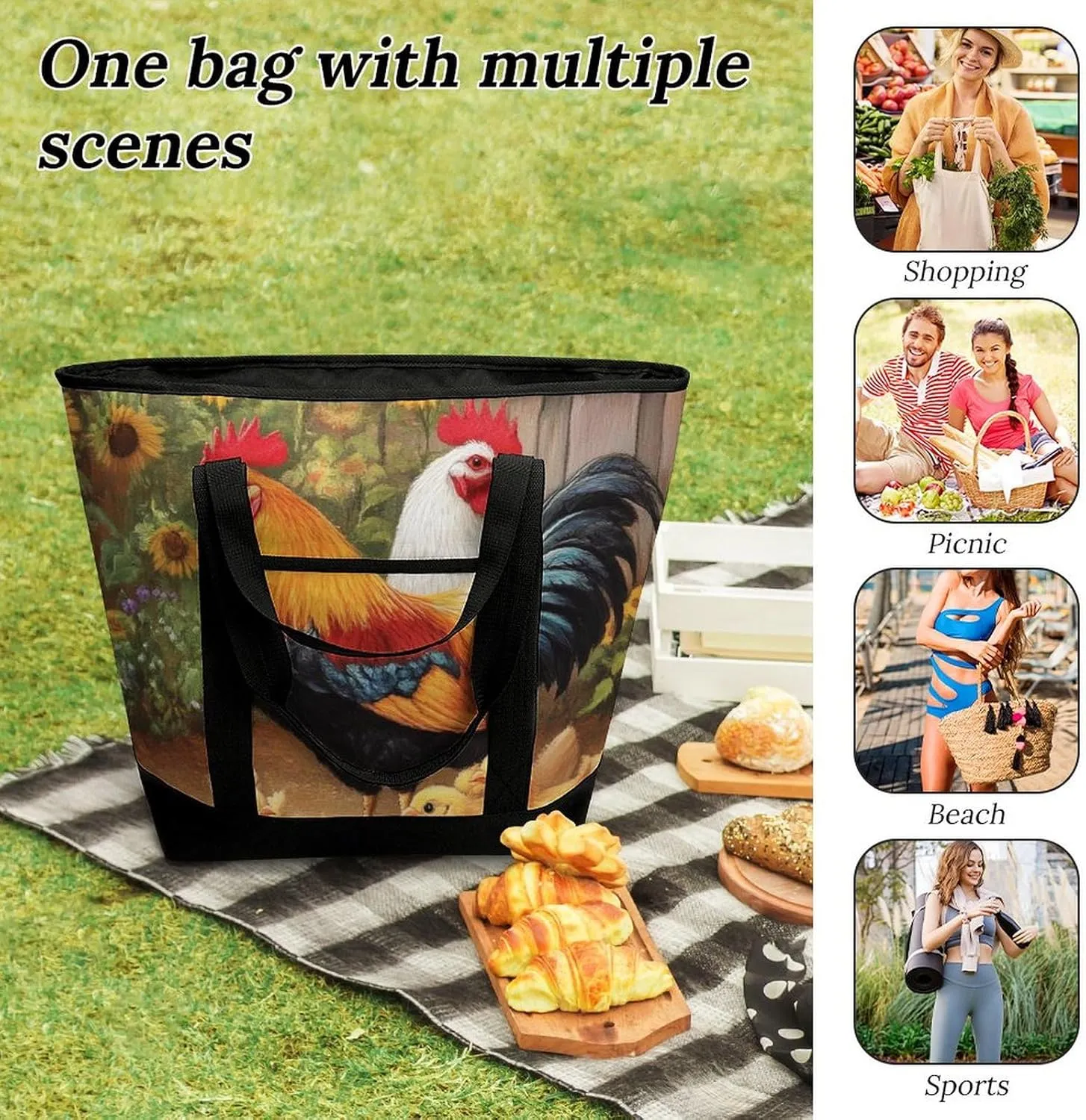Women's Large-Capacity Thermal Tote Bag Stylish Work & Commute Handbag