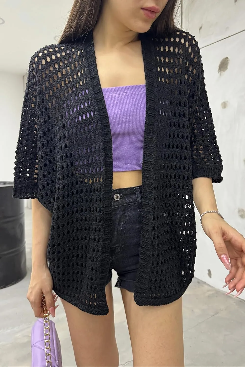 Women's Long Sleeve Open Front Knit Cardigan