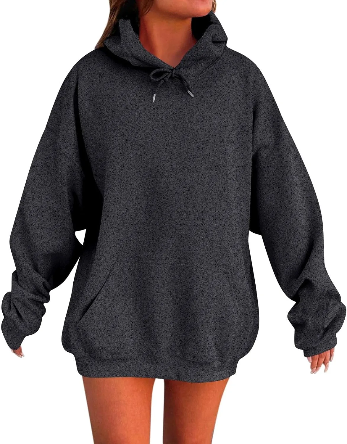 Women's Long Sleeve Oversized Hoodies Fall Drop Shoulder Casual Loose Pullover Padded Hooded Sweatshirt with Pockets