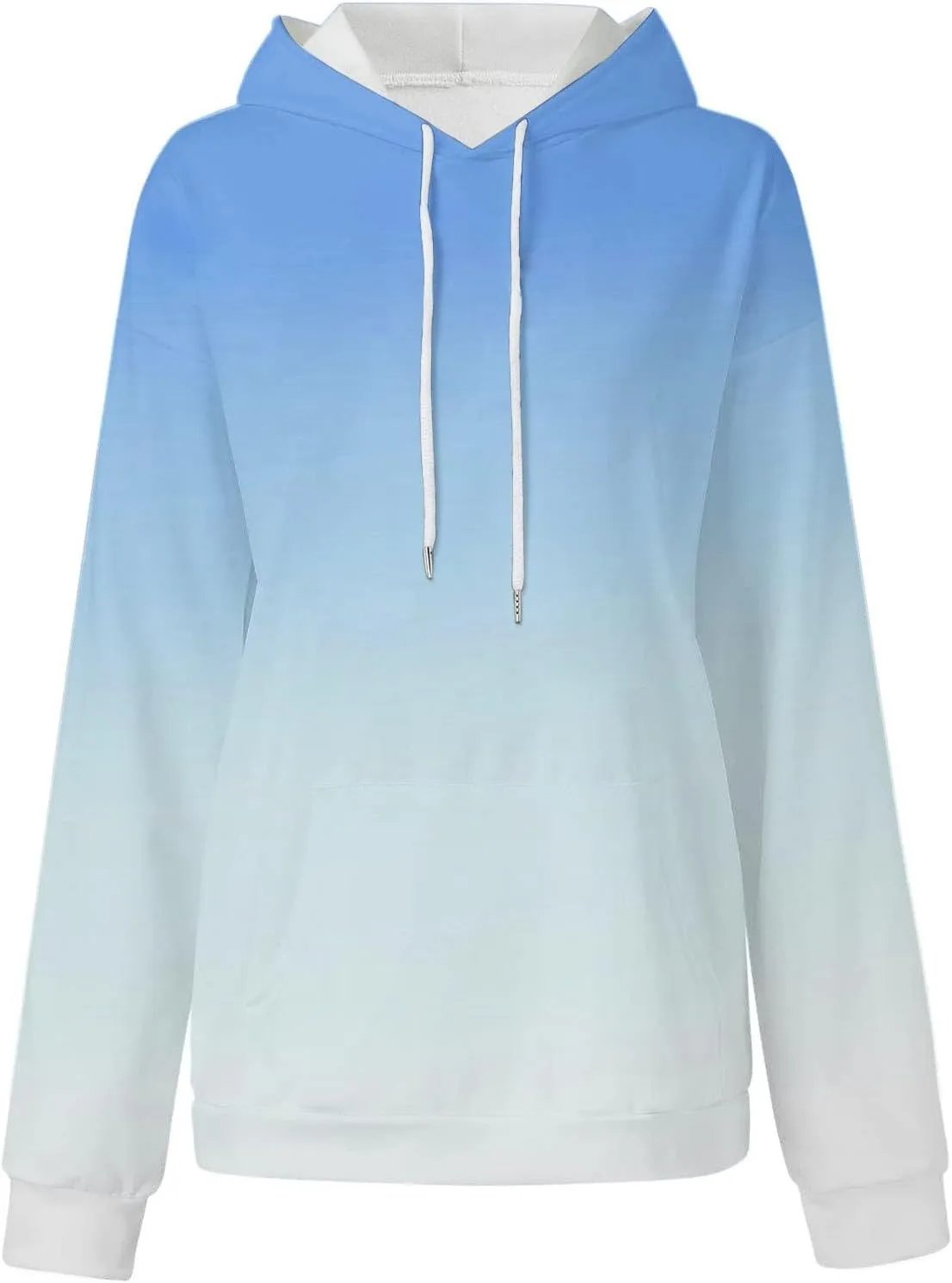 Women's Oversized Y2K Hoodies Pullover Tops Gradient Hooded Sweatshirts Fall Fashion Pocket Long Sleeve Blouse Outfits