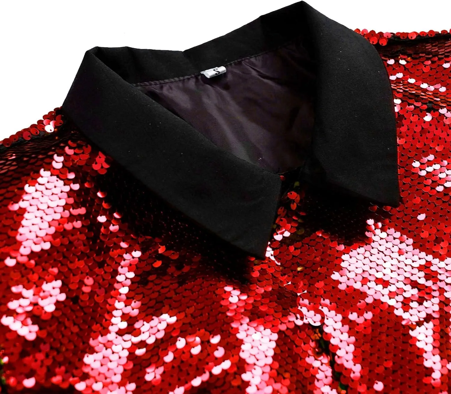 Women's Sequin Jackets Long Sleeves Single Button Casual Sparkly Coat with Pocket