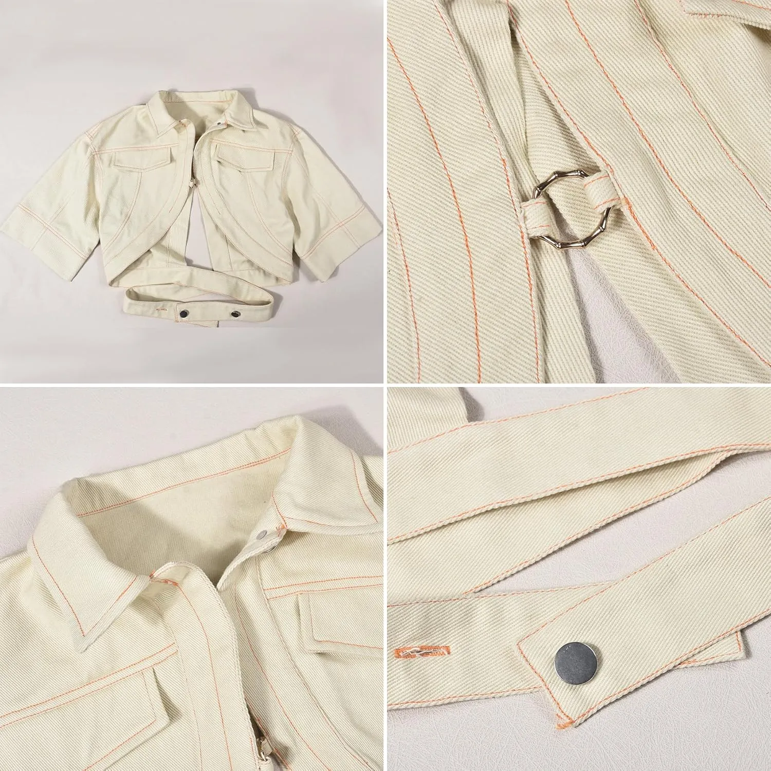 Women's Sexy Short Sleeve Cropped Lapel Jacket Cut Out Y2k Button Down Top Clubwear