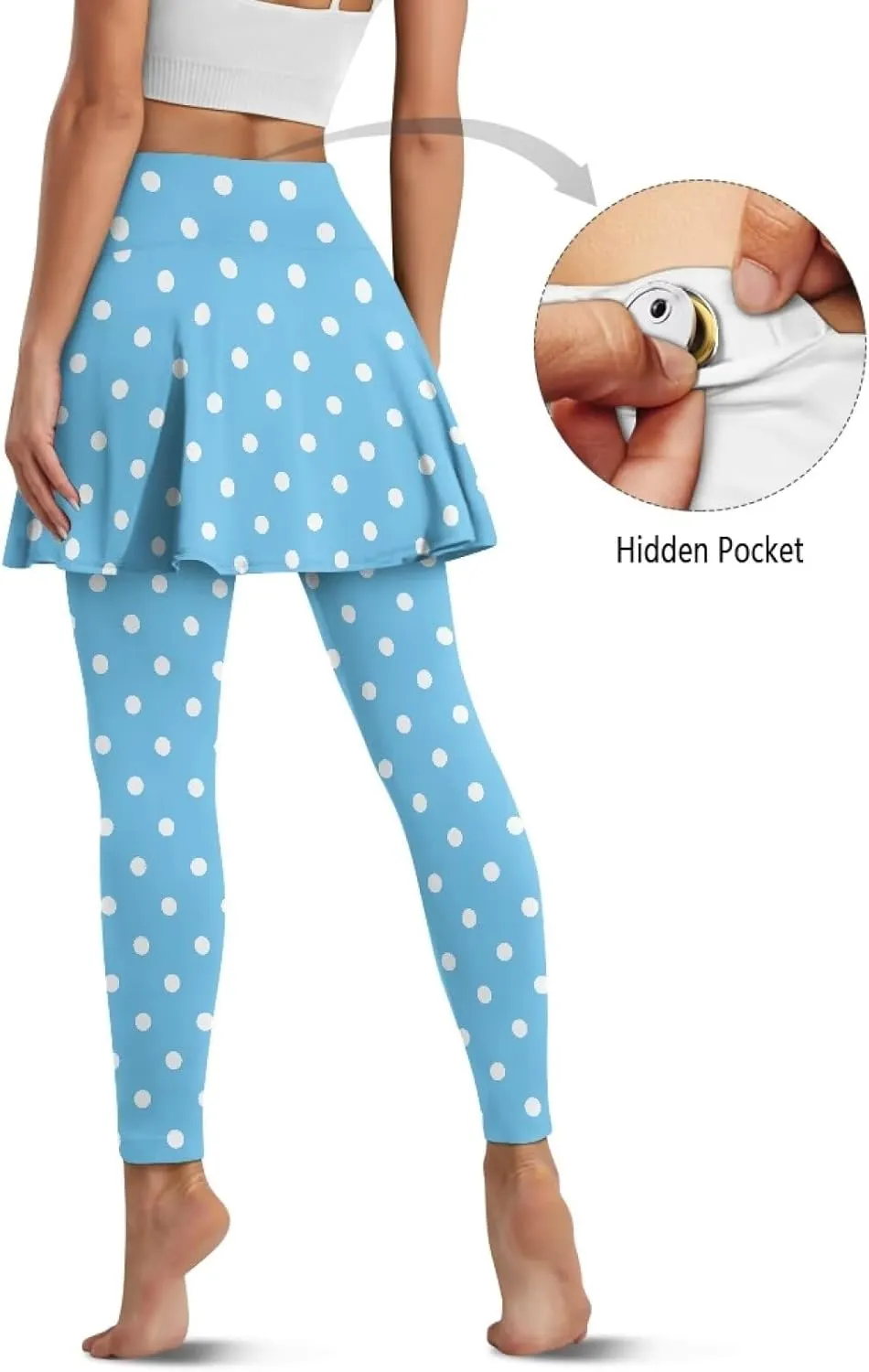 Womens Skirted Legging Tummy Control Tennis Leggings Clothes Sport Tights Gathered Skirt Ultra Soft Skirted Capris