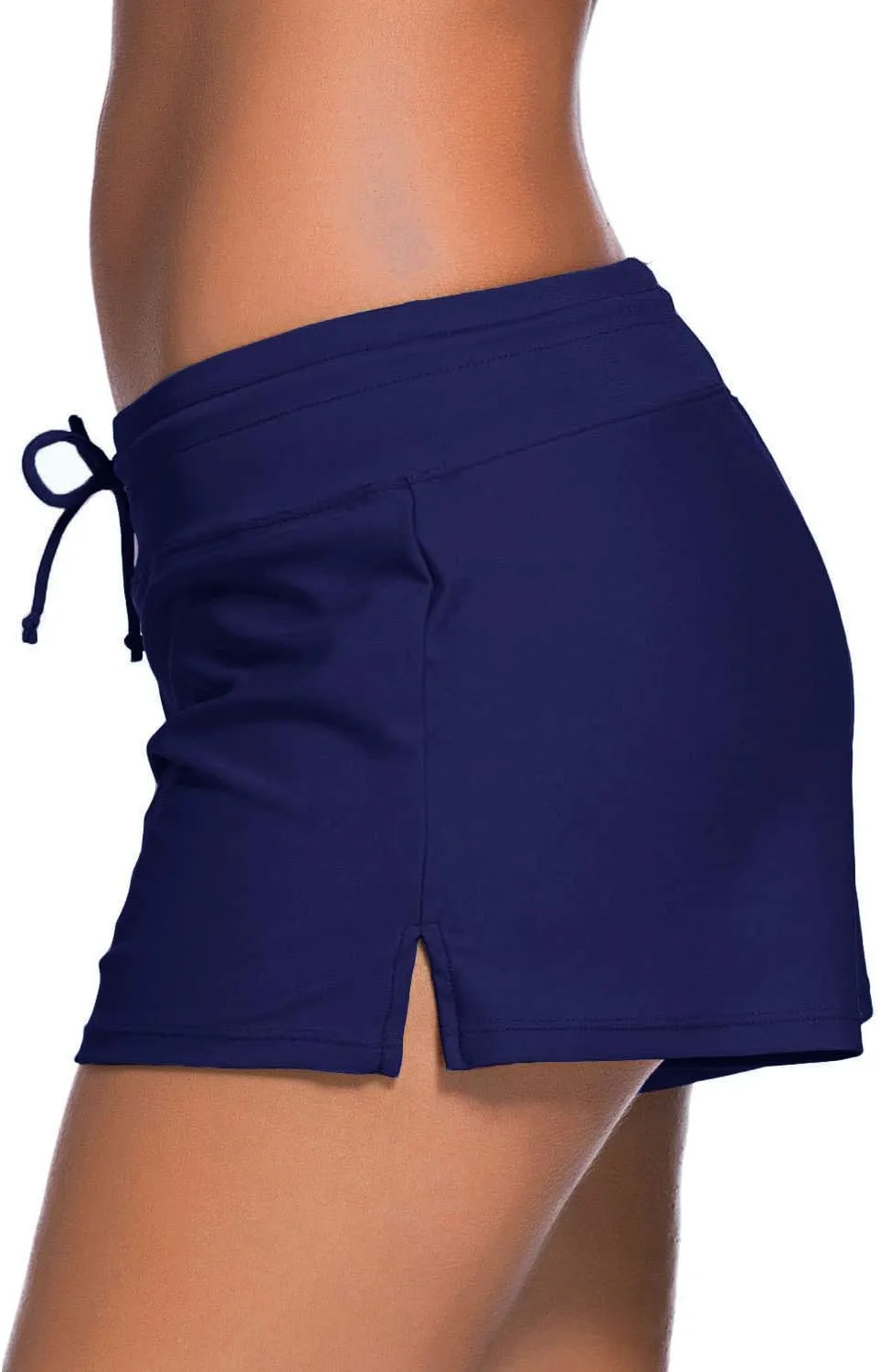 Women's Swim Boardshorts Tankini Boyshorts Beach Bottom Swimsuit Built in Briefs