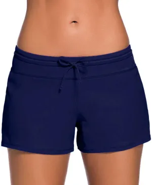 Women's Swim Boardshorts Tankini Boyshorts Beach Bottom Swimsuit Built in Briefs