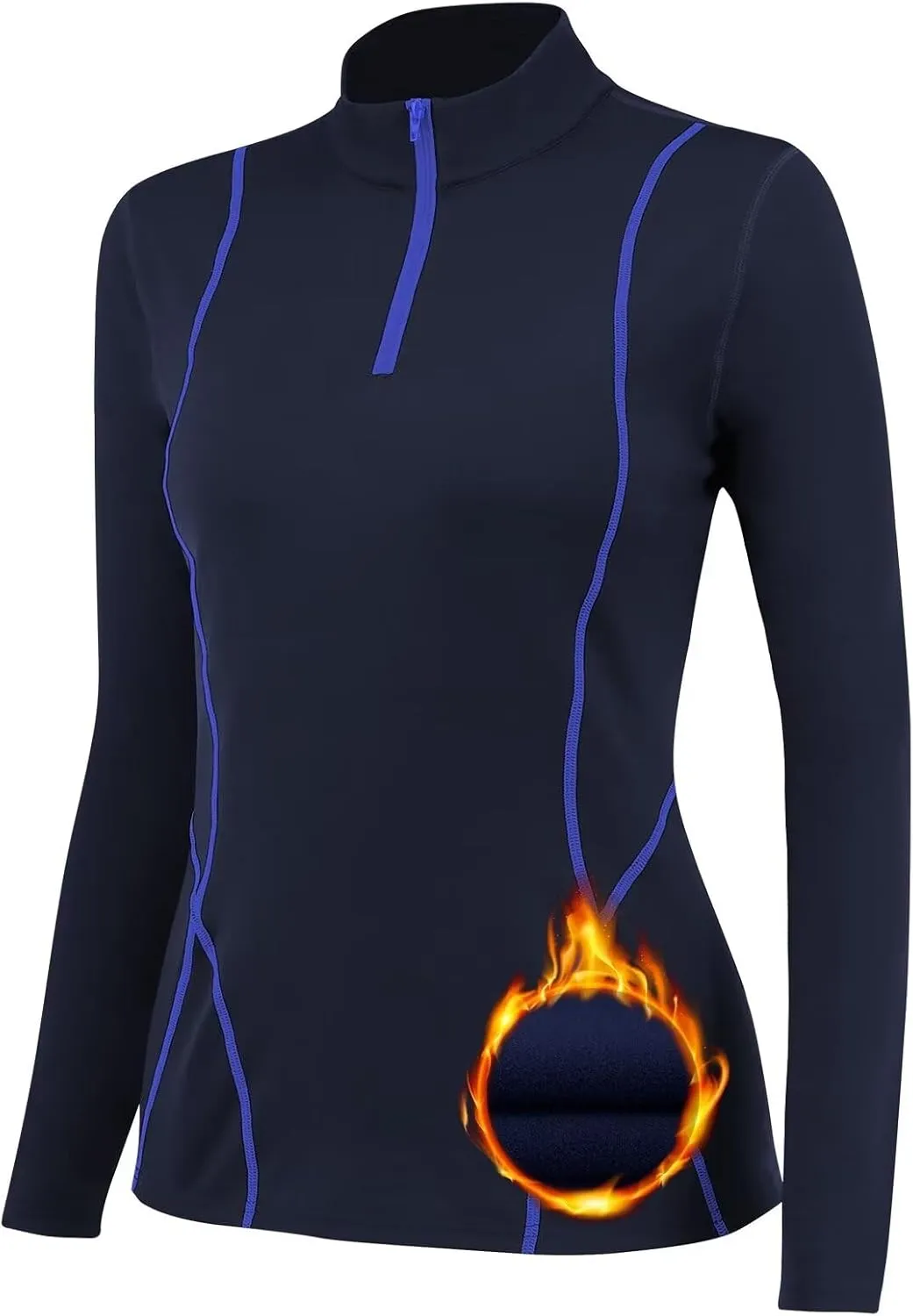 Women's Thermal Long Sleeve Sweat Shirts 1/4 Zip Running Pullover Quick Dry Jogging Outfits Base Layer for Women