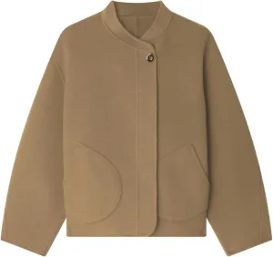 Womens Winter Coats Trendy Pea Coat Oversized Long Sleeve Jackets Short Casual Outerwear with Pockets