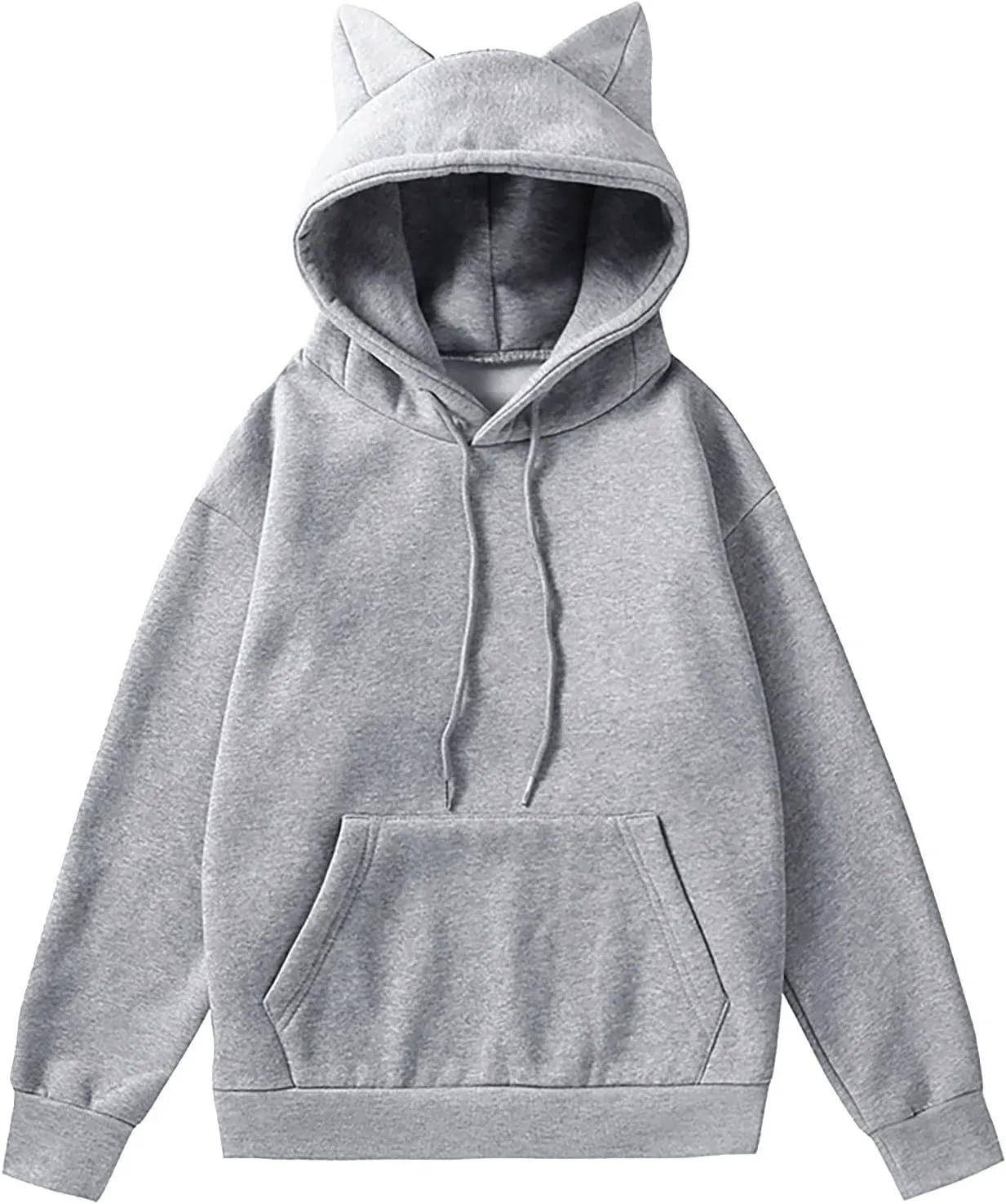 Wool Lined Cat Ear Hoodie Aesthetic Hoodies with Cat Ears Animal Oversized Sweatshirts Cute Animal Hoodies Loose Fit