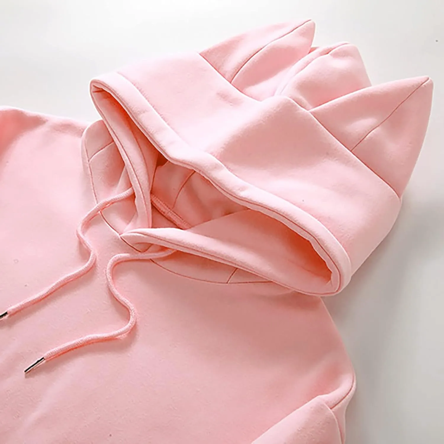 Wool Lined Cat Ear Hoodie Aesthetic Hoodies with Cat Ears Animal Oversized Sweatshirts Cute Animal Hoodies Loose Fit