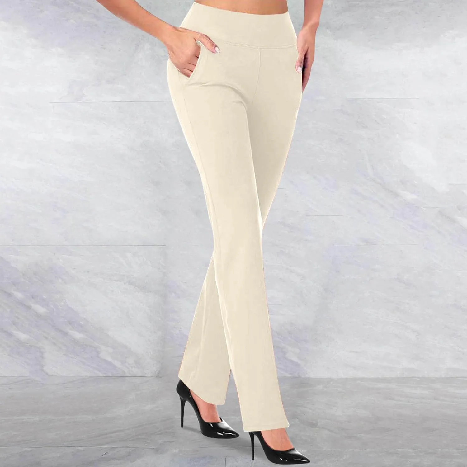 Work Pants for Women 2024 High Waisted Stretch Soft Comfy Athletic Workout Yoga Pants Office Business Casual Trousers