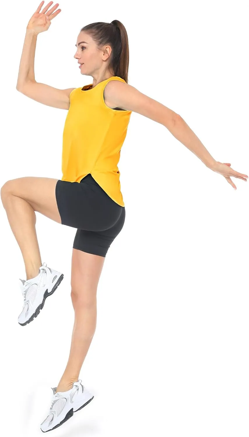Workout Tank Tops for Women Sleeveless Athletic Yoga Quick Dry Exercise Running Shirts with Side Slit