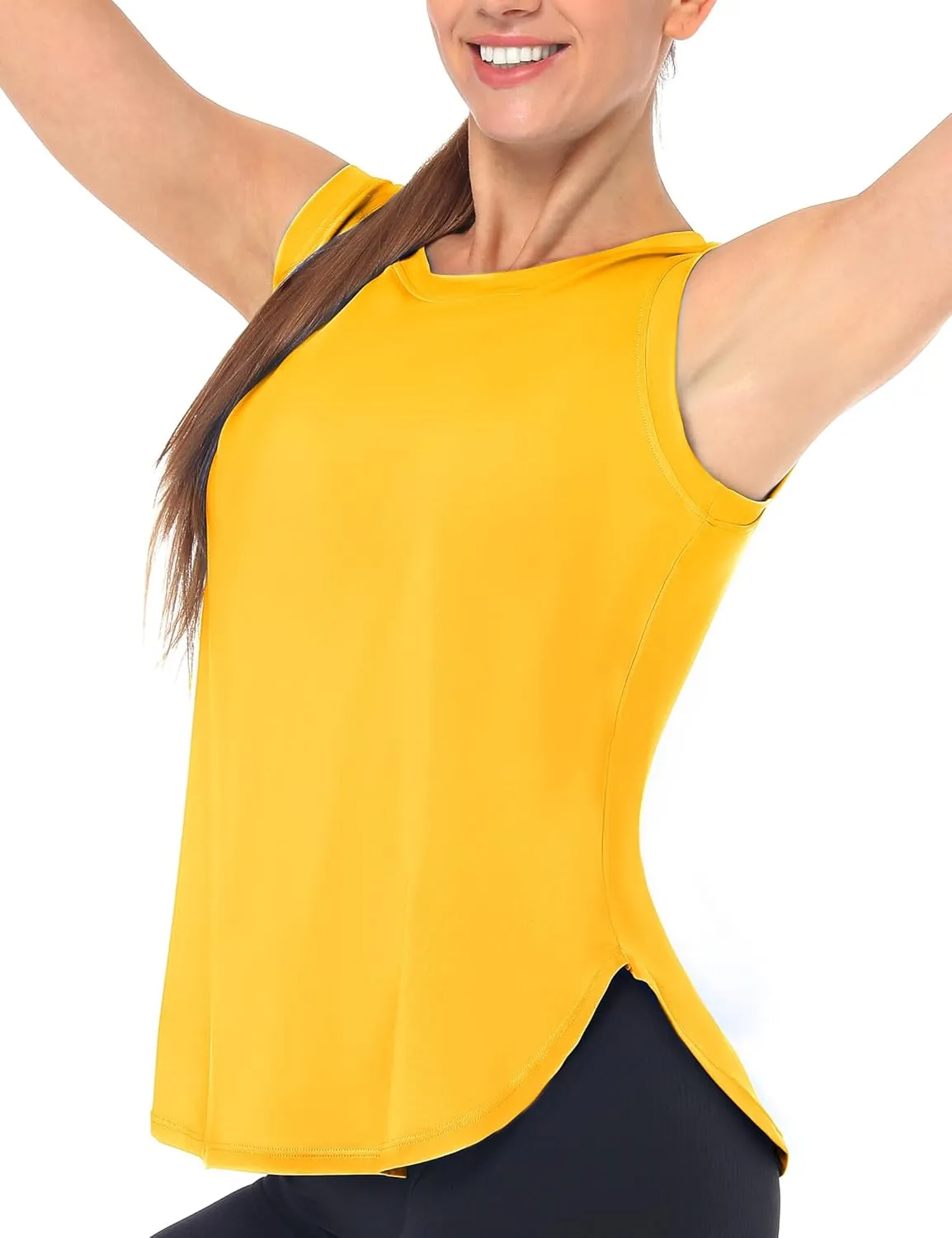 Workout Tank Tops for Women Sleeveless Athletic Yoga Quick Dry Exercise Running Shirts with Side Slit