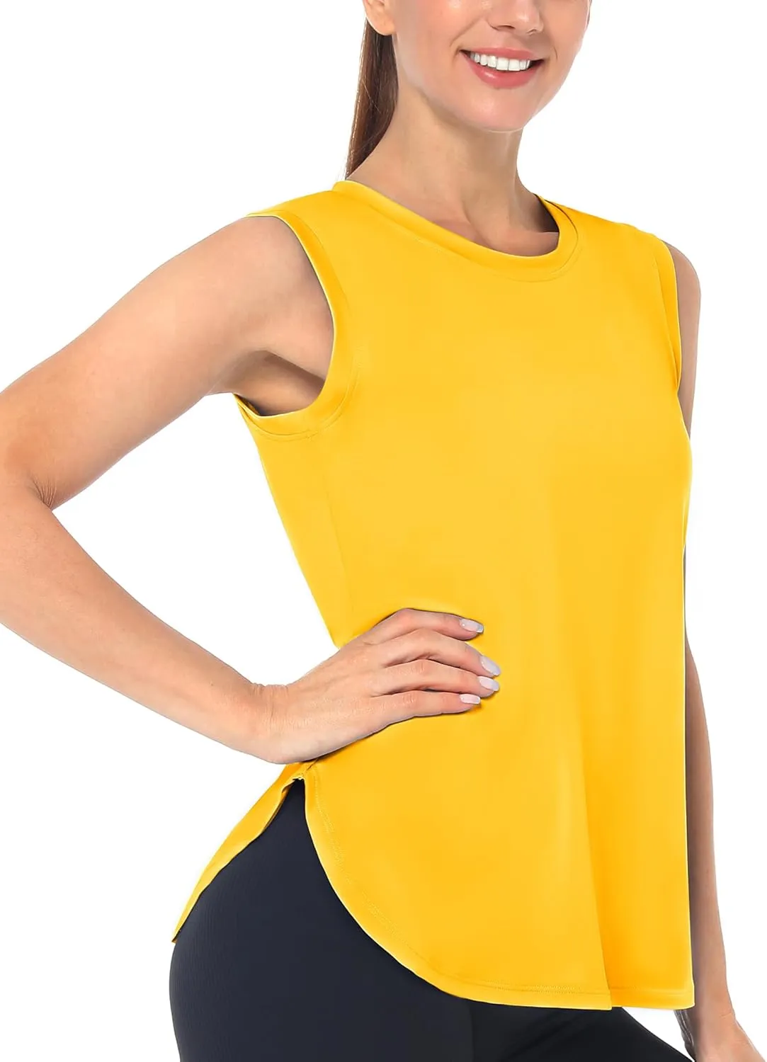 Workout Tank Tops for Women Sleeveless Athletic Yoga Quick Dry Exercise Running Shirts with Side Slit