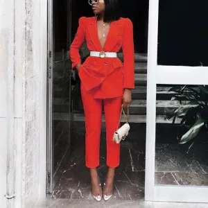 Xmas Wholesale 2pcs Slim Suits Sets For Women SO180753