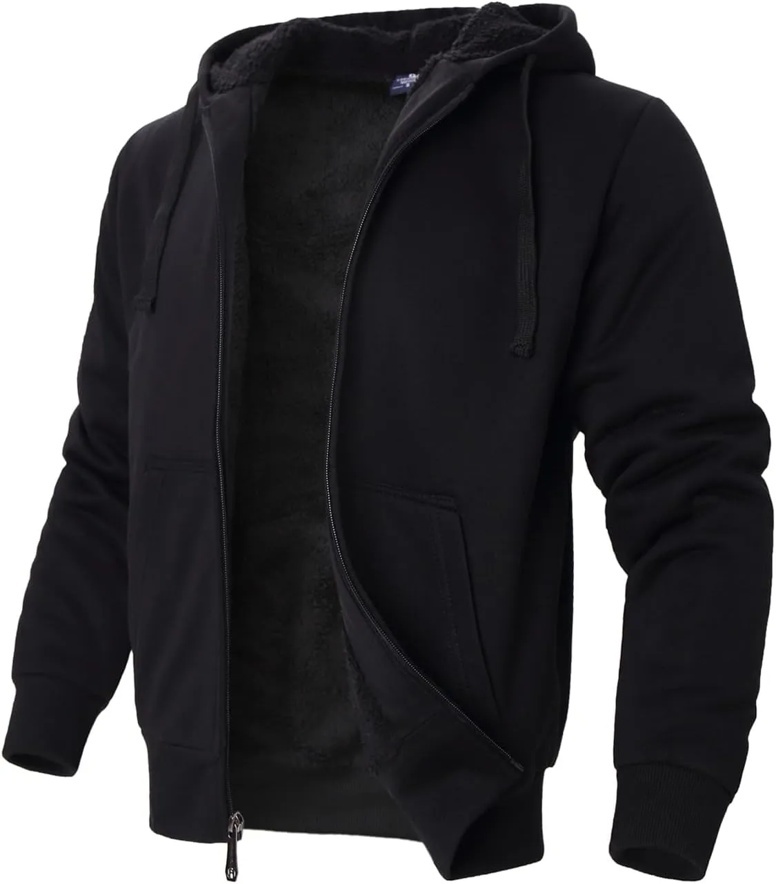 Yasumond Heavyweight Hoodie for Men Winter Fleece Lined Warm Jacket Full Zip Long Sleeve Outerwear
