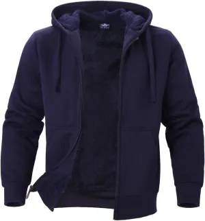 Yasumond Heavyweight Hoodie for Men Winter Fleece Lined Warm Jacket Full Zip Long Sleeve Outerwear