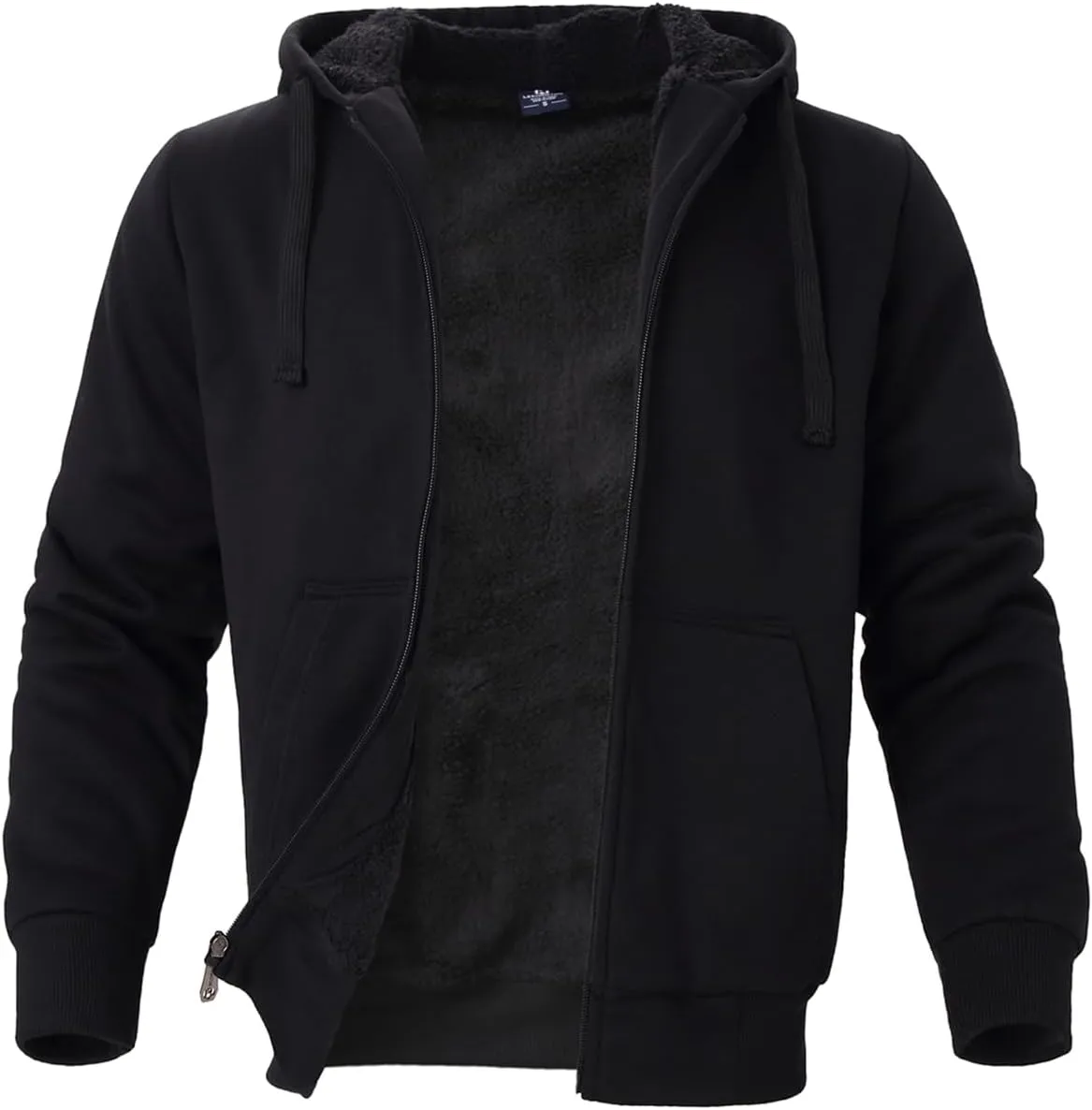 Yasumond Heavyweight Hoodie for Men Winter Fleece Lined Warm Jacket Full Zip Long Sleeve Outerwear