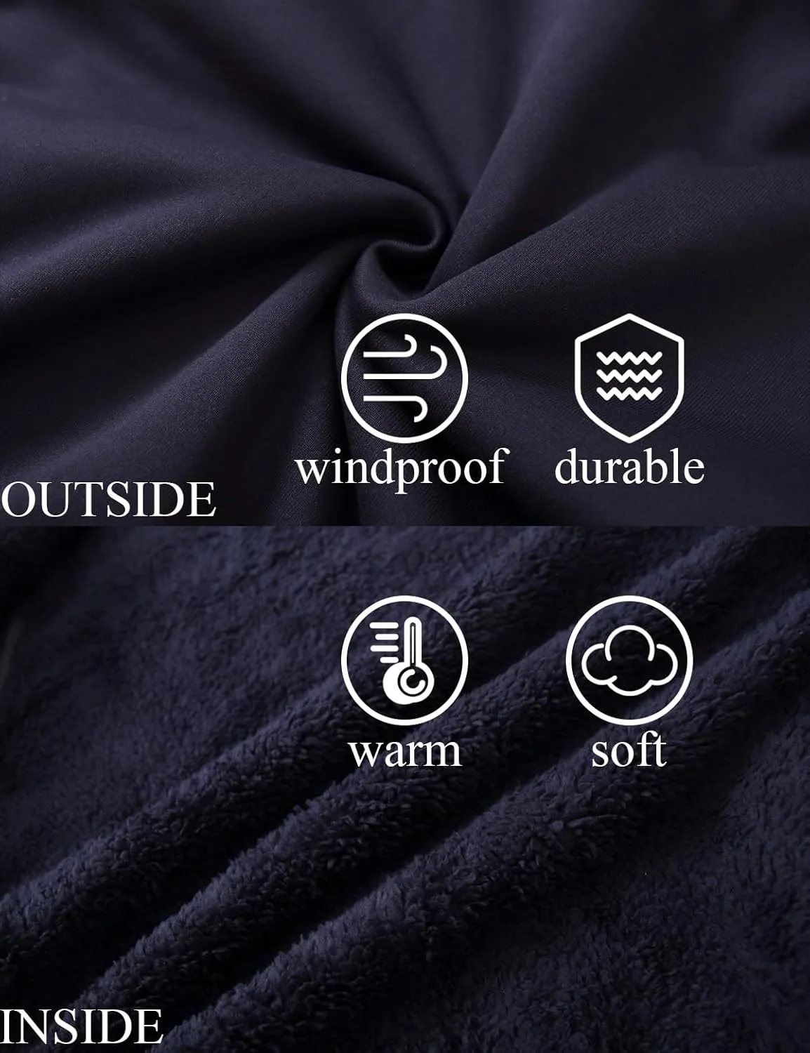 Yasumond Heavyweight Hoodie for Men Winter Fleece Lined Warm Jacket Full Zip Long Sleeve Outerwear