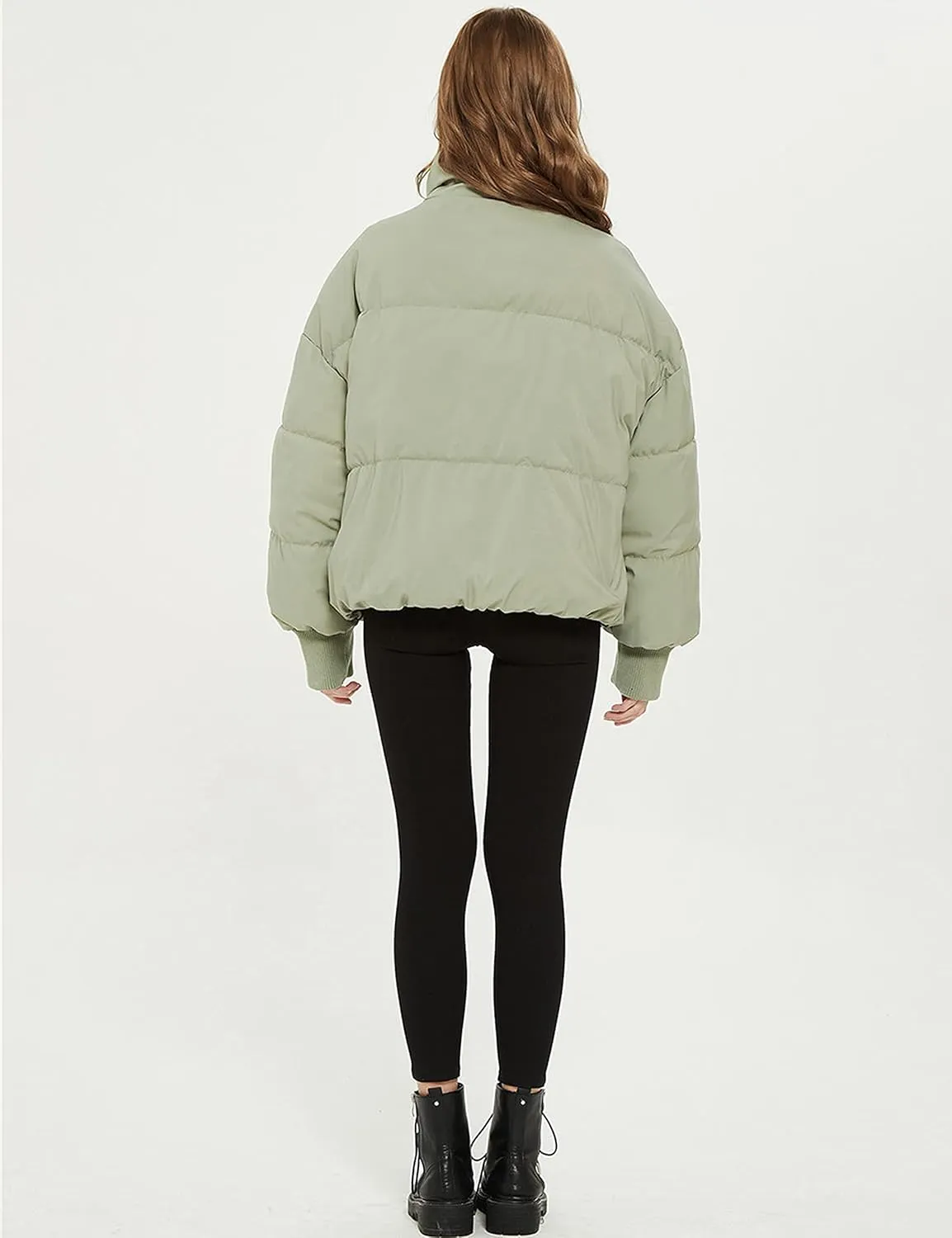 Yimoon Women's Winter Cropped Puffer Jacket Crop Warm Cotton Jacket Baggy Short Padded Outerwear Coats