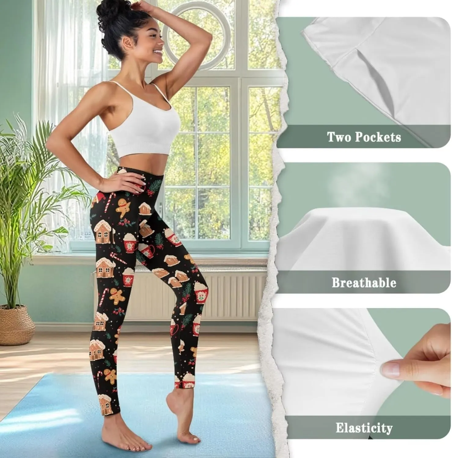 Yoga Pants with Pockets for Women High Waist Pants Plus Size Long Athletic Leggings Soft Tummy Control Yoga Pant