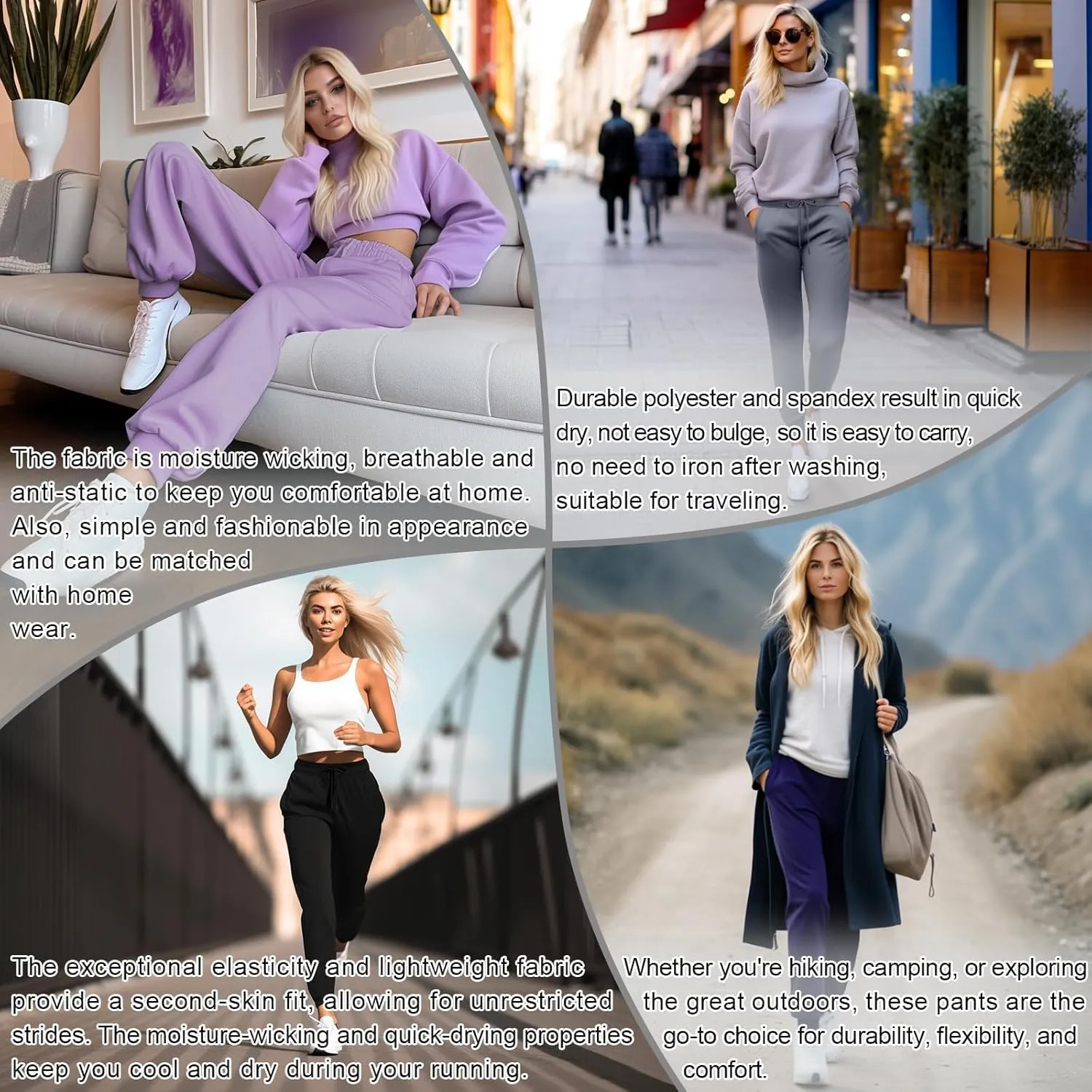 YOYOYOGA Sweatpants for Women Stretchy Joggers with Pockets Soft Baggy Workout Pants Gym Jogging Track Pants